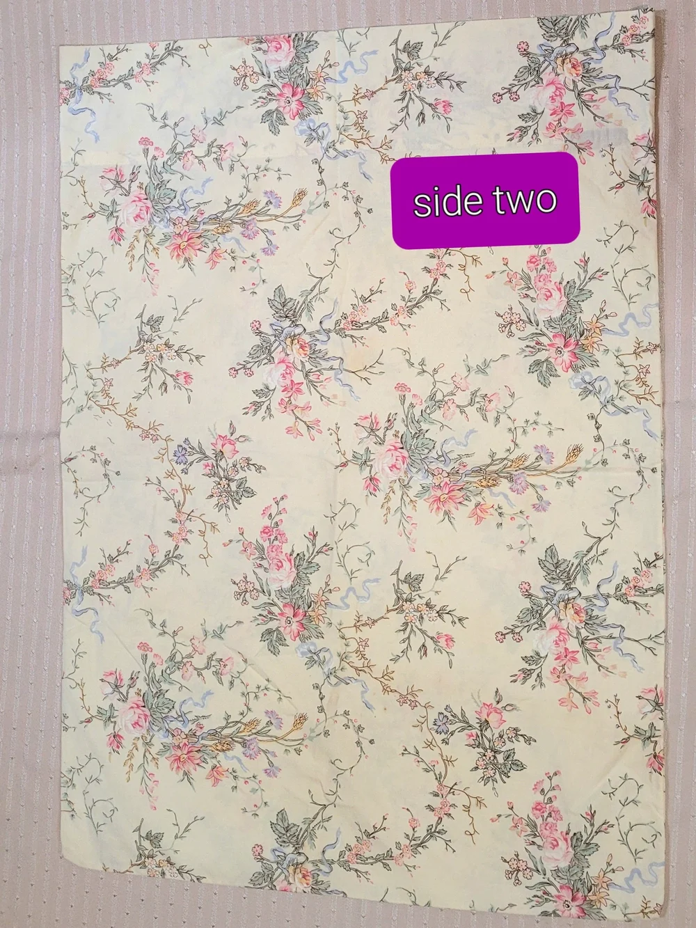 Vintage Ralph Lauren Sophie Brooke Standard Pillowcase Yellow Rose Floral Cotton
